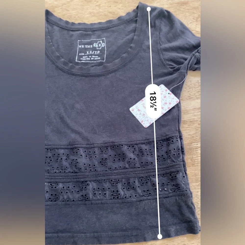 NWT Free People We The Free Women’s XS Black Fitted Crop Long Sleeve Top‎